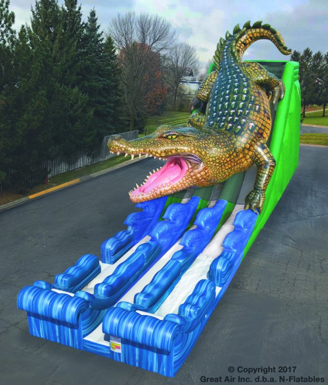 20' King Croc Dual Lane Slide Josh's Inflatable Rentals and More