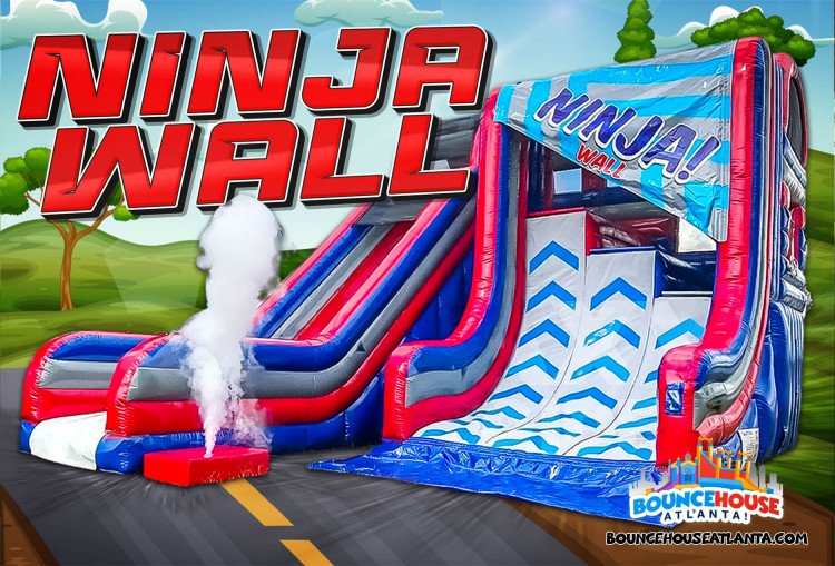 Ninja Warrior Obstacle Wall and 22' Slide