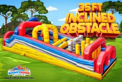 35' Inclined Obstacle Course with Dual Lane Slide