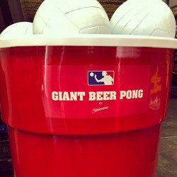 Giant Beer Pong with custom branding rental 1642440301 Jumbo Yard Pong