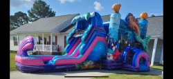 Mermaid inflatable combo bounce and slide 1673302022 Mermaid Dual Lane Combo Bounce and Slide