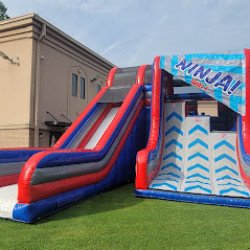 Ninja warrior wall 1672665620 Ninja Warrior Obstacle Wall and 22' Slide