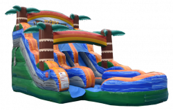 1520Tiki plunge inflatable water slide 1701201826 15' Tiki Plunge Dual Lane Water Slide