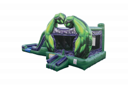 Hulk inflatable bounce and slide combo3 1701107628 The Hulk Smash Combo with Dual Lane Slide