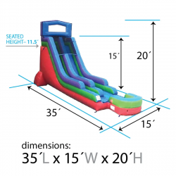 Retro rainbow water slide2 1707164949 18' Retro Rainbow Water Slide