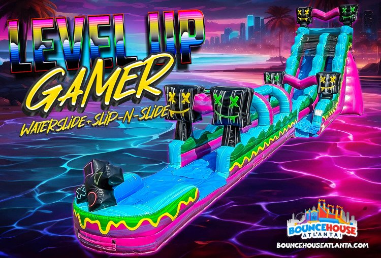 19' Level Up Gamer Water Slide with Slip N Slide