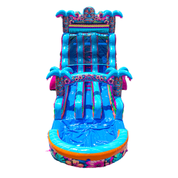 Hibiscus Dual Lane Water Slide2 1752176159 18' Dual Lane Hawaiian Hibiscus Water Slide