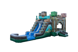 Minecraft inflatable 1753401706 Minecraft Dual Lane Bounce and Slide Combo
