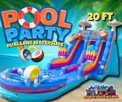 20' Pool Party Dual Lane Waterslide