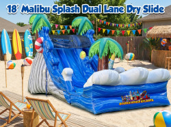 18' Malibu Splash Dual Lane Dry Slide